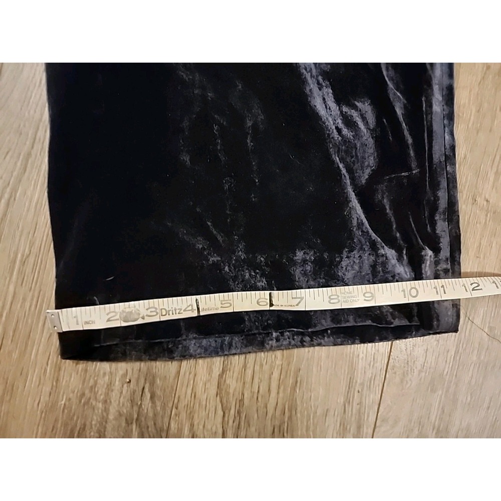 Talbots velvet pants black stretch Side Zip Wide Leg Size 14 - Picture 10 of 10